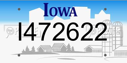 I472622 Iowa License Plate
