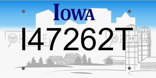 I47262T Iowa License Plate