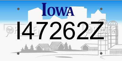 I47262Z Iowa License Plate