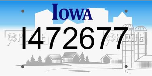 I472677 Iowa License Plate