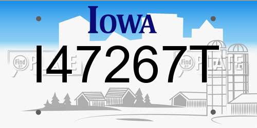 I47267T Iowa License Plate