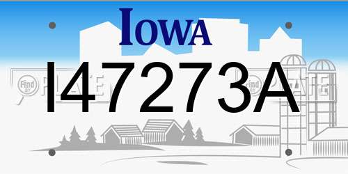 I47273A Iowa License Plate