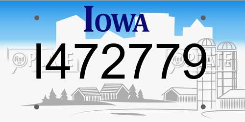 I472779 Iowa License Plate