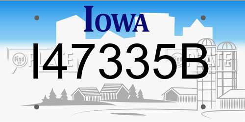 I47335B Iowa License Plate