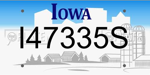 I47335S Iowa License Plate