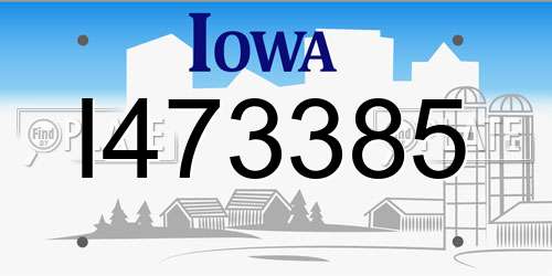 I473385 Iowa License Plate