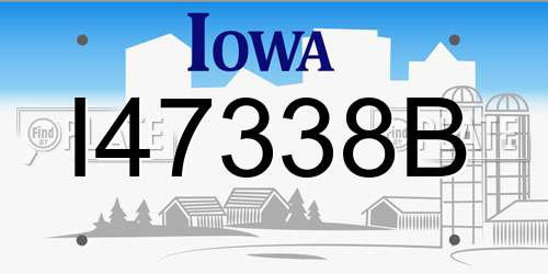 I47338B Iowa License Plate