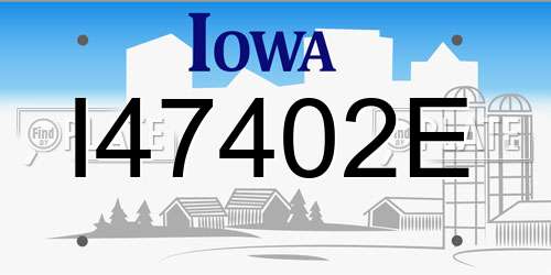 I47402E Iowa License Plate