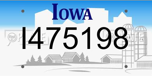 I475198 Iowa License Plate