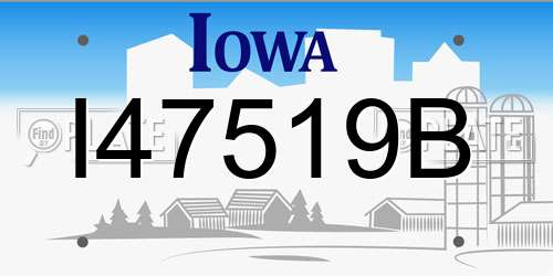 I47519B Iowa License Plate
