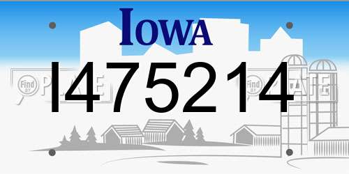 I475214 Iowa License Plate