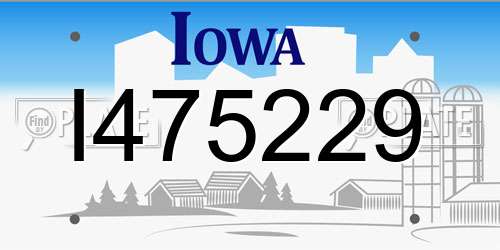 I475229 Iowa License Plate