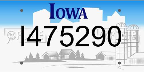 I475290 Iowa License Plate