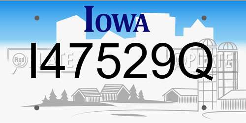 I47529Q Iowa License Plate