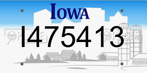 I475413 Iowa License Plate