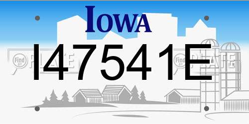 I47541E Iowa License Plate