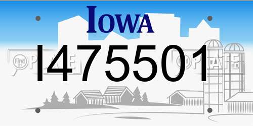 I475501 Iowa License Plate