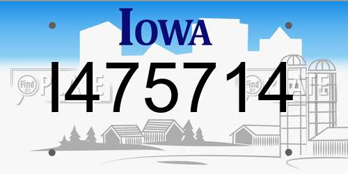 I475714 Iowa License Plate