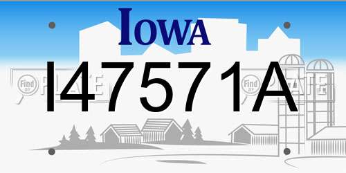 I47571A Iowa License Plate