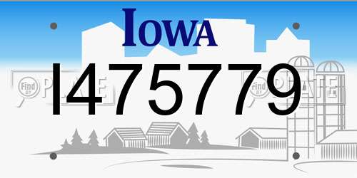 I475779 Iowa License Plate