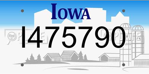 I475790 Iowa License Plate