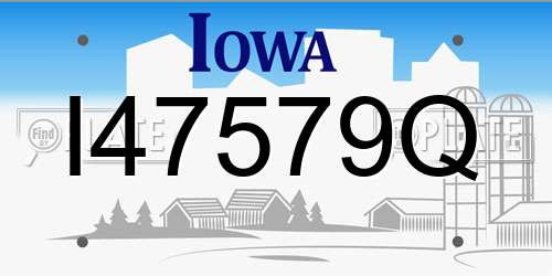 I47579Q Iowa License Plate