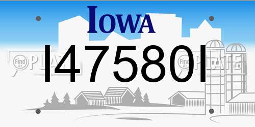 I47580I Iowa License Plate