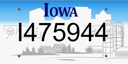 I475944 Iowa License Plate