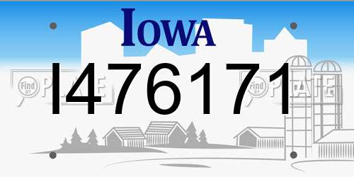 I476171 Iowa License Plate
