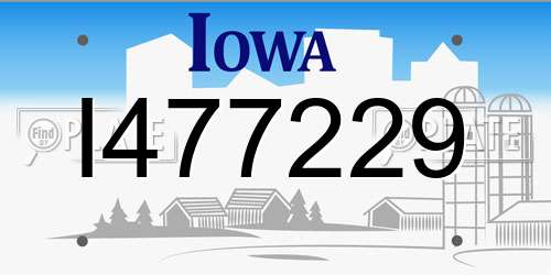 I477229 Iowa License Plate