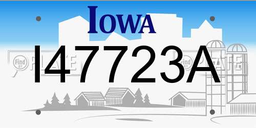 I47723A Iowa License Plate