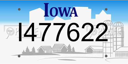I477622 Iowa License Plate