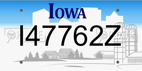 I47762Z Iowa License Plate