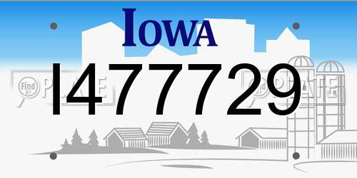 I477729 Iowa License Plate