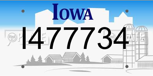 I477734 Iowa License Plate