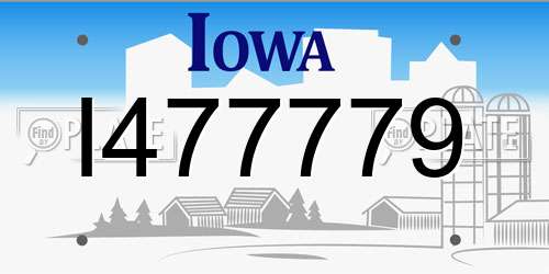 I477779 Iowa License Plate