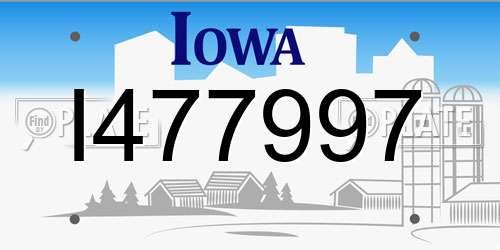 I477997 Iowa License Plate