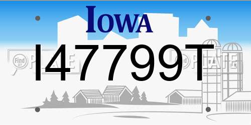 I47799T Iowa License Plate