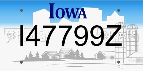 I47799Z Iowa License Plate