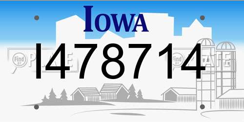 I478714 Iowa License Plate