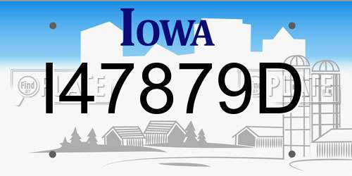 I47879D Iowa License Plate
