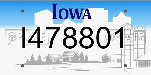 I478801 Iowa License Plate