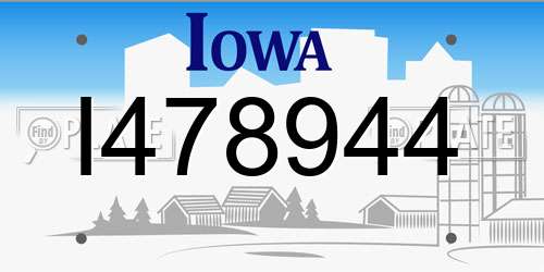 I478944 Iowa License Plate