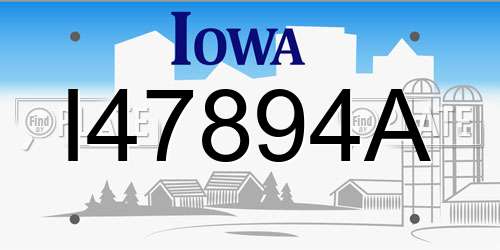 I47894A Iowa License Plate