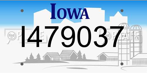 I479037 Iowa License Plate