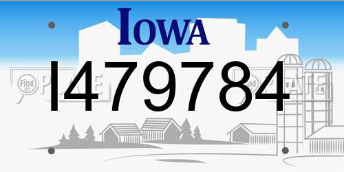 I479784 Iowa License Plate