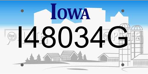 I48034G Iowa License Plate