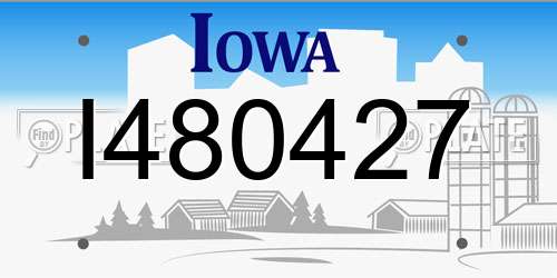 I480427 Iowa License Plate