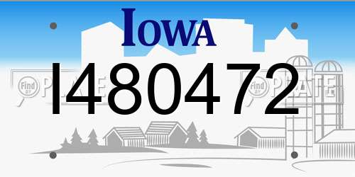 I480472 Iowa License Plate