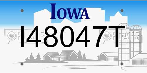 I48047T Iowa License Plate